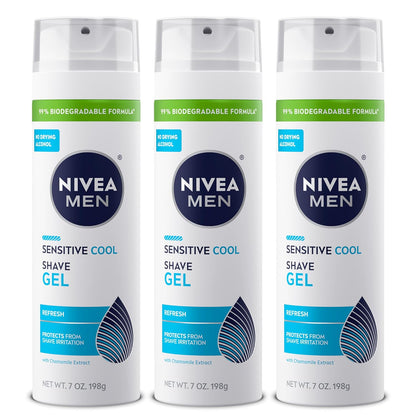 NIVEA_MEN_Sensitive_Cool_Shave_Gel_for_Sensitive_Skin,_Alcohol_Free_Shaving_Gel_with_Chamomile_Extract,_7_Oz_Can,_Pack_of_3