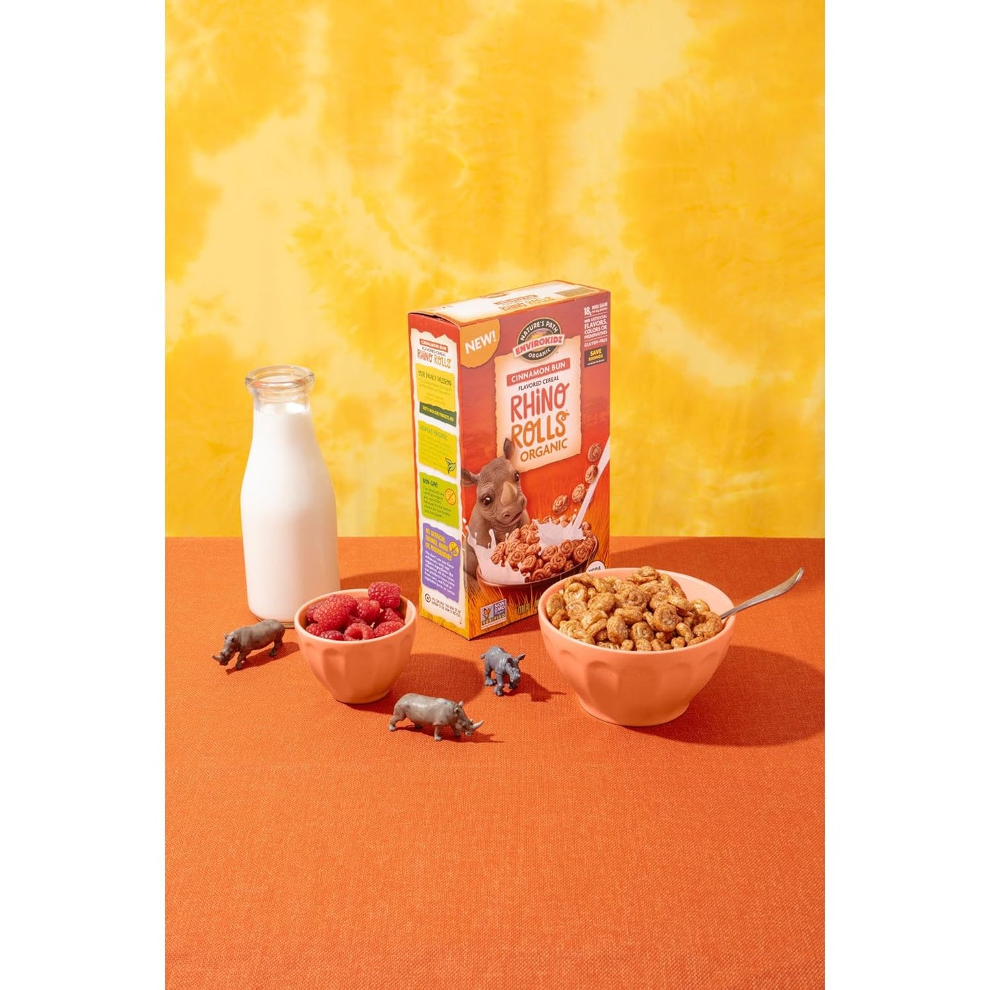 EnviroKidz_Organic_Rhino_Rolls_Cereal,_9.5_oz_(Pack_of_1),_Cinnamon_Bun,_Gluten_Free,_Non-GMO,_by_Nature's_Path