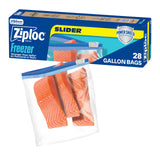 Ziploc Gallon Food Storage Freezer Slider Bags, Durable