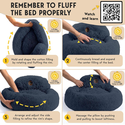PetJett_Calming_Dog_Bed_Medium_Size_Dog_-_30''_Donut_Bed,_Washable_Dog_Bed,_Anti-Slip_&_Super_Soft_Fluffy_Plush_Round_Dog_Bed,_Anti-Anxiety_Premium_Comfort_Pet_Bed,_Fits_Dogs_Upto_45_lbs_-_Dark_Grey
