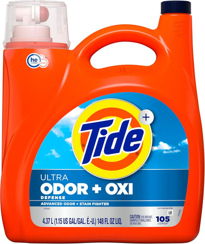 Tide_Ultra_Odor_Defense_Plus_Oxi_Liquid_Laundry_Detergent,_148_fl_oz,_105_Loads,_Advanced_Odor_and_Stain_Fighting_Laundry_Detergent_Liquid