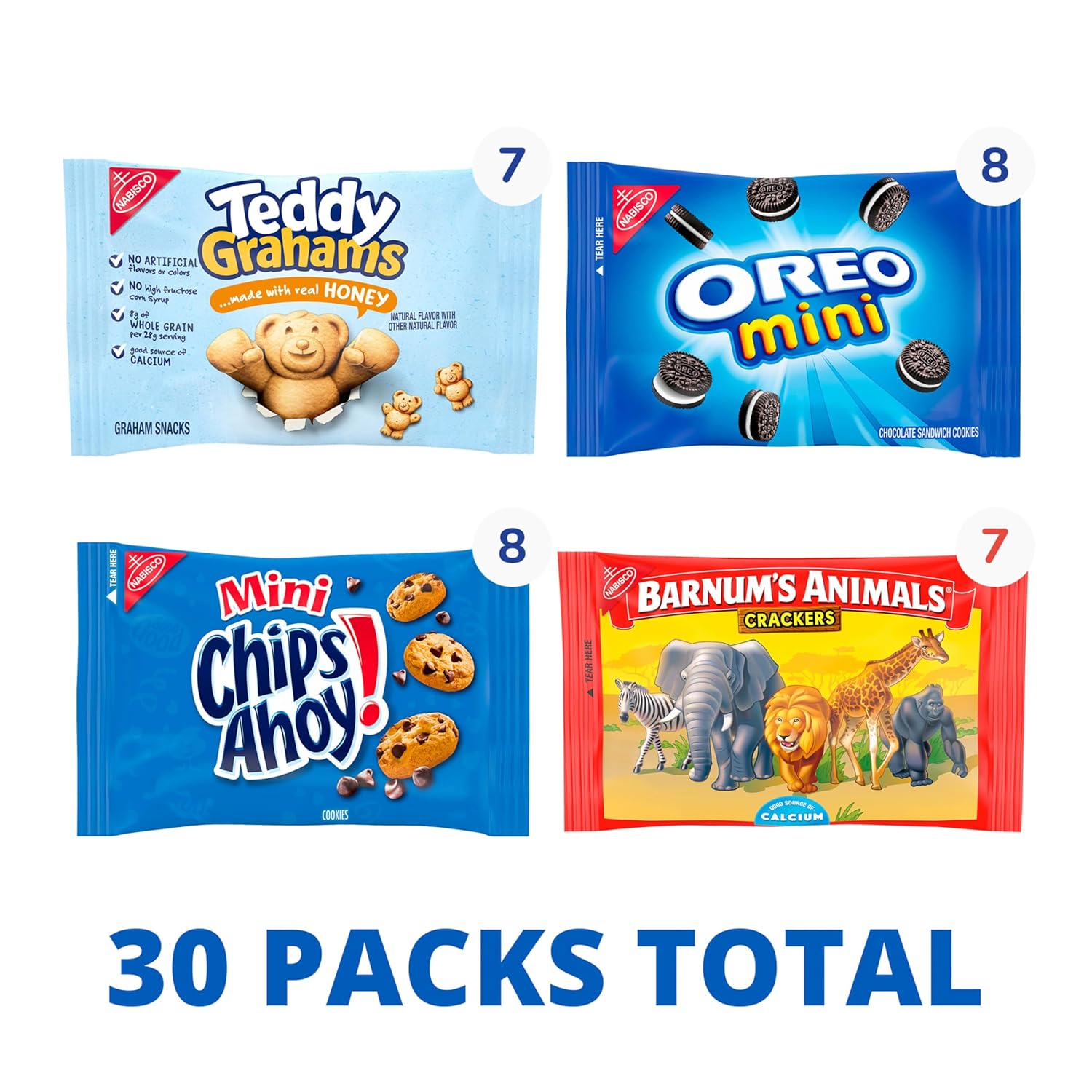 Nabisco_Team_Favorites_Variety_Pack,_OREO_Mini,_CHIPS_AHOY!_Mini,_Teddy_Grahams_Honey_&_Barnum's_Animal_Crackers,_30_Snack_Packs