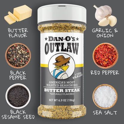 Dan-O's_Outlaw_Seasoning_6_Bottle_Set-_Butter_Dust,_Butter_Steak,_Spicy_BBQ,_Sweet_Caribbean,_Sweet_&_Tangy_BBQ,_and_Blackened_Bloody_Mary_Seasoning
