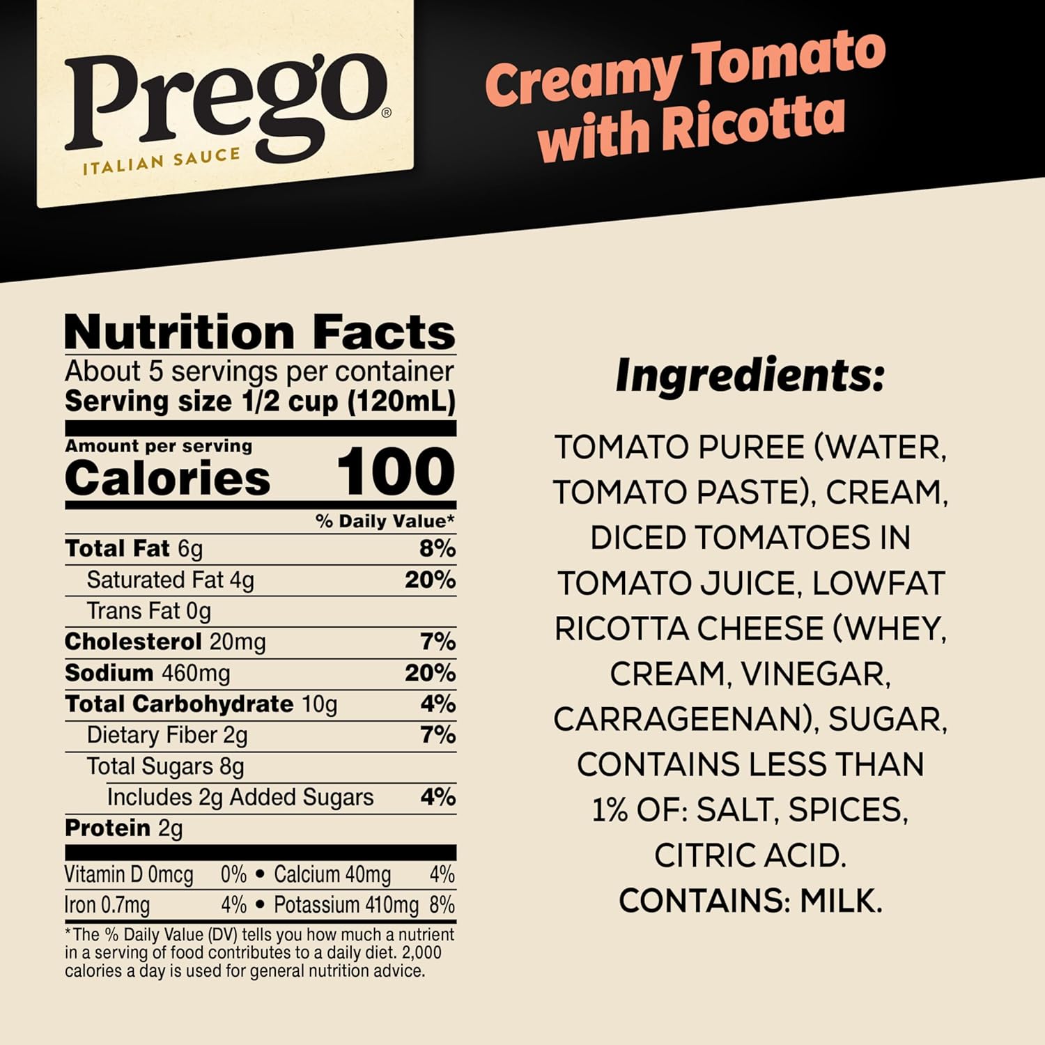Prego_Creamy_Tomato_Pasta_Sauce_With_Ricotta_Cheese,_24_oz_Jar