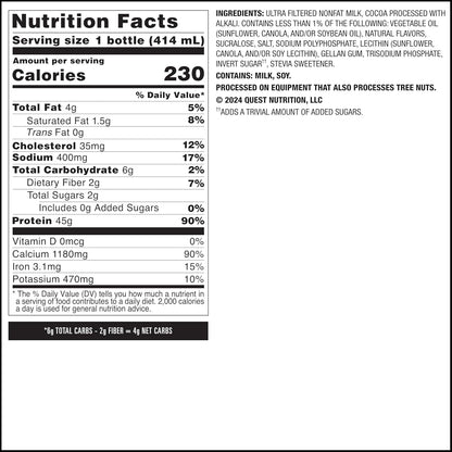 Quest_Nutrition_Chocolate_Protein_Shake,_45g_Protein,_2g_Sugar,_4g_Net_Carbs,_Ready_to_Drink,_Gluten_Free,_12_Count