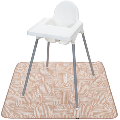 S&amp;amp;T INC. Baby Splat Mat for Under High Chair, Water Resistant Floor Mat, 42 Inches by 42 Inches, Tan Arches
