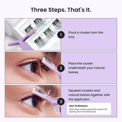 KISS_imPRESS_Falsies_Self_Adhesive_Eyelashes,_Press_On_Lashes,_12mm-14mm_Glam_Volume_Lashes,_Black,_No_Glue_Needed,_Invisible_Band,_36_Lash_Clusters_&_Non-Stick_Applicator_-_Voluminous