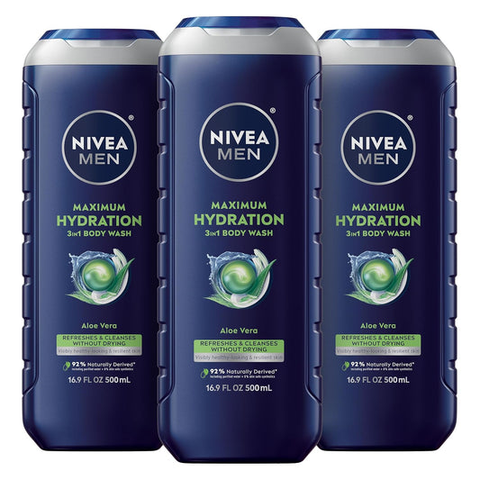 NIVEA_MEN_Maximum_Hydration_Body_Wash_for_Dry_Skin,_Aloe_Vera_Enriched,_3-in-1_Moisturizing_Body_Wash,_Face_and_Hair,_Paraben_Free,_Vegan_Formula,_16.9_Fl_Oz_Bottle,_Pack_of_3
