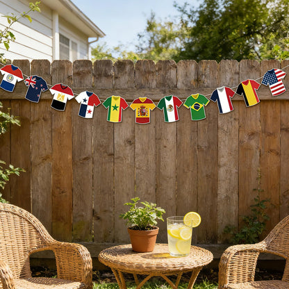 World_Cup_Soccer_Jersey_Bunting_42_Jersey-Shaped_Pennant_Banner,_Game_Day_Decorations,_Soccer_Fan_Garland_for_World_Cup_Party,_Soccer_Birthday,_Tailgate,_BBQ,_Man_Cave,_Outdoor_Sports_Events