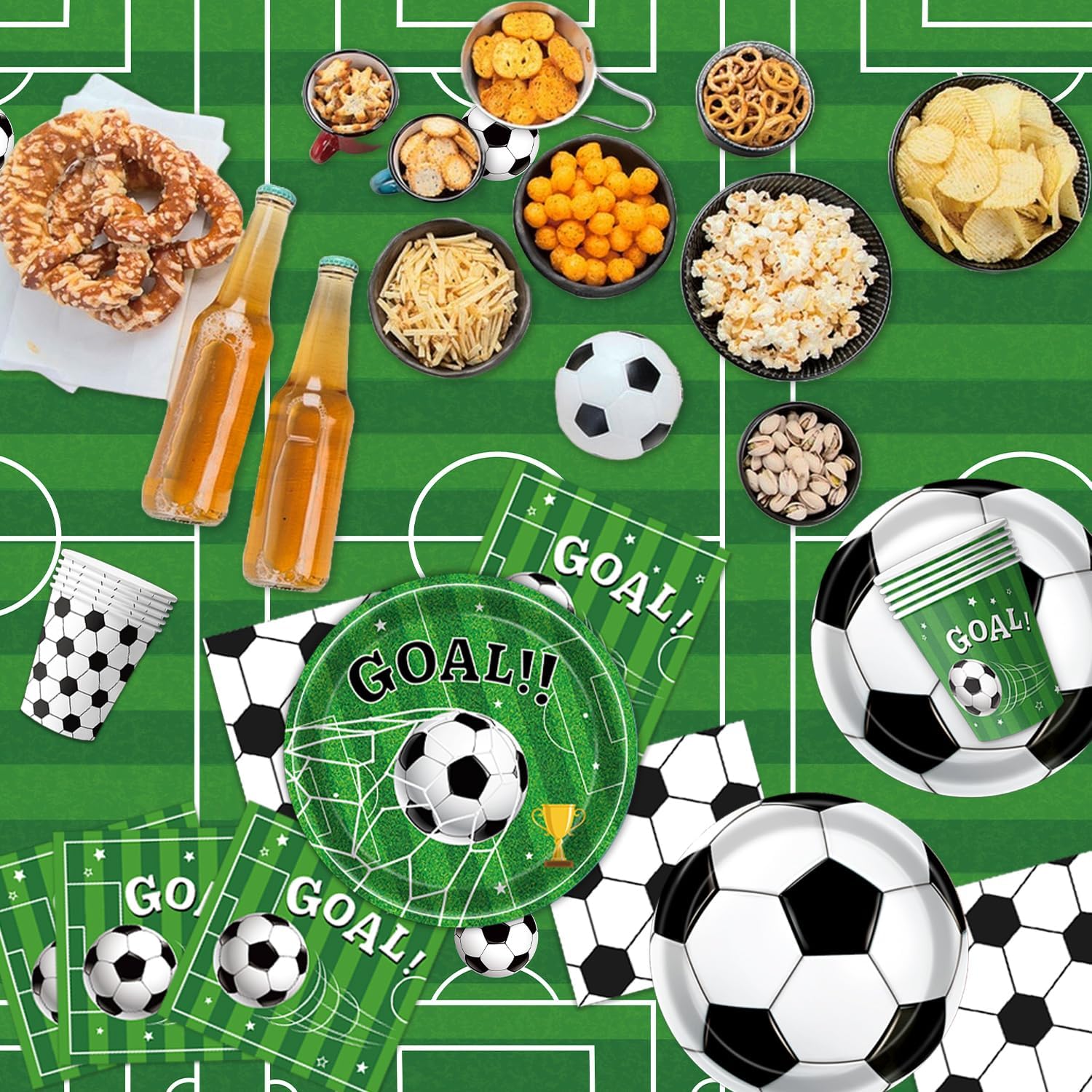170_PCS_Soccer_Party_Decorations,_Soccer_Birthday_Party_Decorations_-_Includes_Plates,_Napkins,_Cups,_Banner,_Balloons,_Tablecloth,_Knives,_Forks_for_Sports_Soccer_Theme_Party_Decorations,_Serve_24