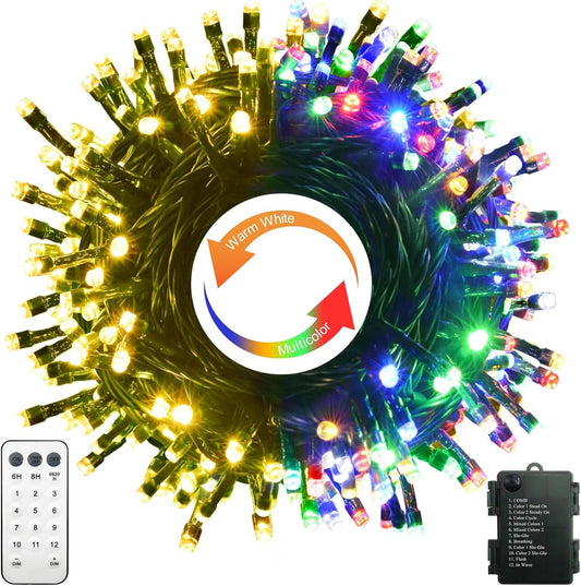 Christmas_String_Lights_Battery_Operated,_Dual_Color_Changing_100_LED_Fairy_Lights_33Ft_with_Remote_Timer_Twinkle_Lights_for_Tree_Party_Wreath_Decor_(Warm_White_&_Multicolor)