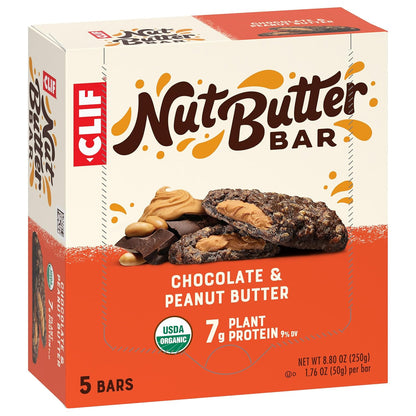 CLIF_Nut_Butter_Bar_-_Chocolate_Peanut_Butter_-_Filled_Energy_Bars_-_Non-GMO_-_USDA_Organic_-_Plant-Based_-_Low_Glycemic_-_1.76_oz._(5_Pack)