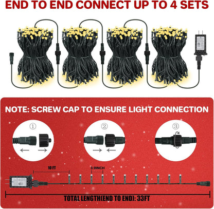 Christmas_Lights_Outdoor_100LED_33FT,_Green_Wire_Connectable_Christmas_String_Lights_|_8_Modes_Twinkle_Fairy_Lights_Plug_in_with_Timer,_for_Indoor_Outside_Xmas_Trees_Garden_Party,_Warm_White