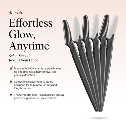 Kitsch_Dermaplane_Razor_for_Women_Face_–_Face_Razors_for_Women_&_Men,_Eye_Brow_Razors_&_Face_Shaver_–_Exfoliating_Facial_Razor_&_Dermaplaner_as_Skin_Care_Tool_for_Smoother_Skin_-_Black,_6_pcs