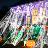 Land Guard 200 sqft Spider Web, Bonus with 10 Artificial Spiders, Fabric Spider Webbing, Cobweb Halloween Decor for Indoor and Outdoor Party Supplies