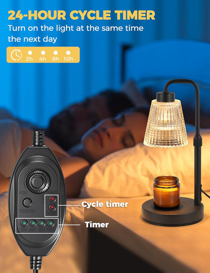 GODONLIF_Candle_Warmer_Lamp_with_Timer,_Birthday_Gifts_for_Women_Home_Decor_|_24h_Cycle_Timer_Dimmable_Wax_Melt_Warmer_with_2_Bulbs,_Fall_Decor_for_Home_Living_Room_Halloween_Decorations_Gifts_for_Mom