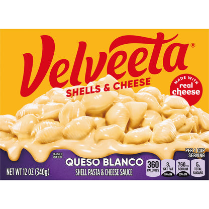 Velveeta Shells &amp;amp; Cheese Queso Blanco Shell Pasta &amp;amp; Cheese Sauce, 12 oz Box