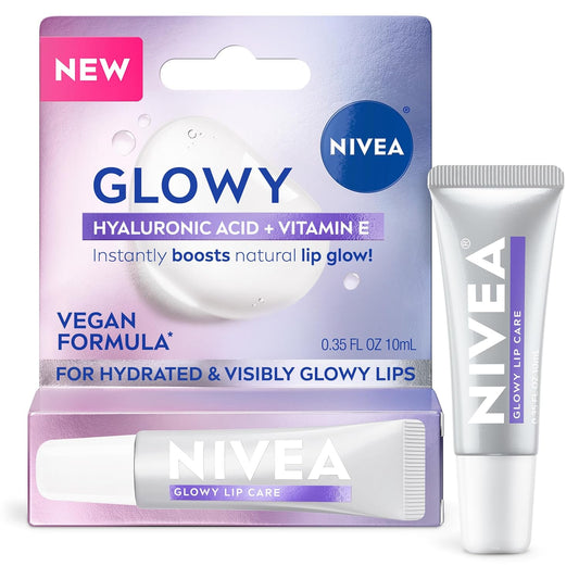 NIVEA_Glowy_Lips,_Vegan_Lip_Balm_with_Hyaluronic_Acid,_Vitamin_E,_and_Magnolia_Extract,_Moisturizing_Lip_Balm_Instantly_Boosts_Natural_Lip_Glow,_0.35_Fl_Oz_Tube