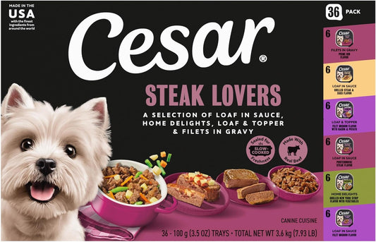 Cesar_Adult_Wet_Dog_Food_Steak_Lovers_Variety_Pack_with_Real_Meat,_3.5_oz._Easy_Peel_Trays,_36_Count_(Pack_of_1)