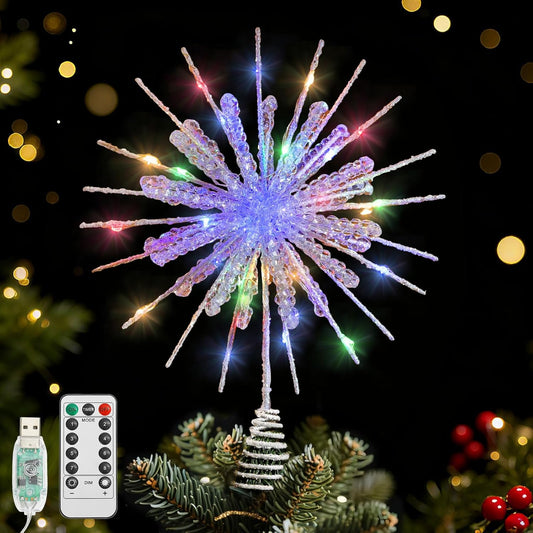 Lewondr_Christmas_Snowflake_Tree_Topper,_12.2in_Xmas_Tree_Topper_with_Glittered_Epoxy_&_30_Colorful_LED,_Remote&USB_Powered_Snowflake_Treetop,_Xmas_Decor_for_Home_Party,_6H_Timer&8_Modes,_Silver_White