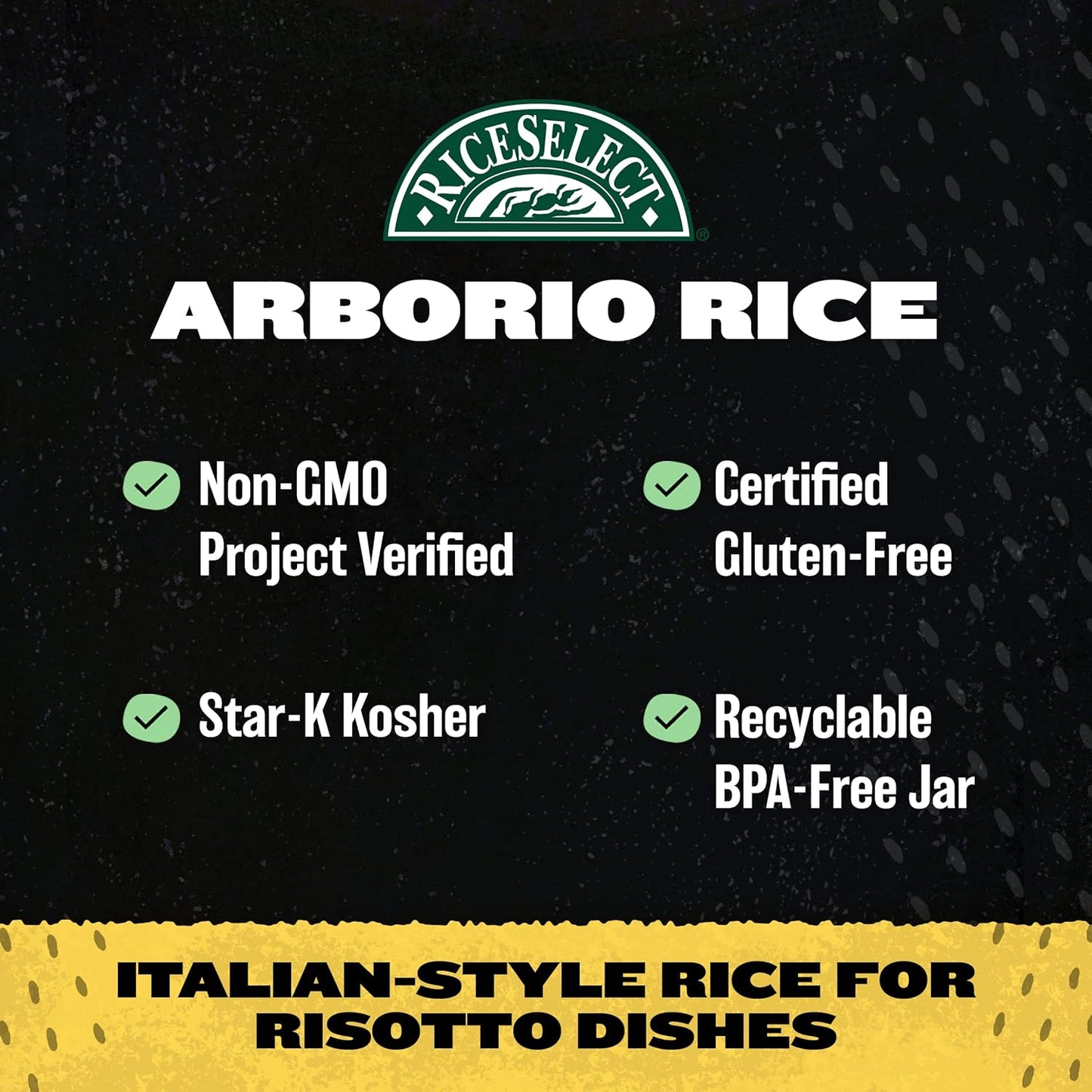RiceSelect_Arborio_Rice_for_Italian_Risotto,_Premium_Gluten-Free_Rice,_Non-GMO,_32-Ounce_Jar,_(Pack_of_1)