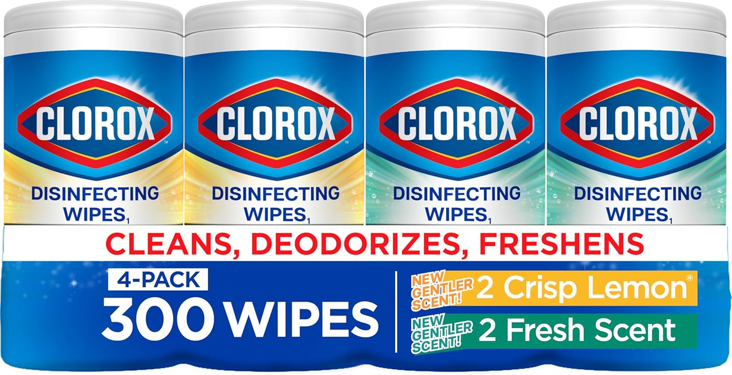 Clorox_Disinfecting_Cleaning_Wipes_for_Spring_Cleaning_&_Allergy_Season,_Bleach_Free,_Fresh_Scent_and_Crisp_Lemon,_75_Count_Each,_Pack_of_4