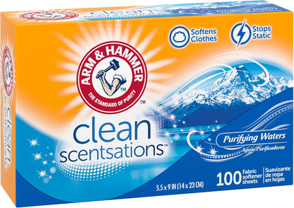 ARM_&_HAMMER_Fabric_Softener_Sheets,_100_sheets,_Purifying_Waters