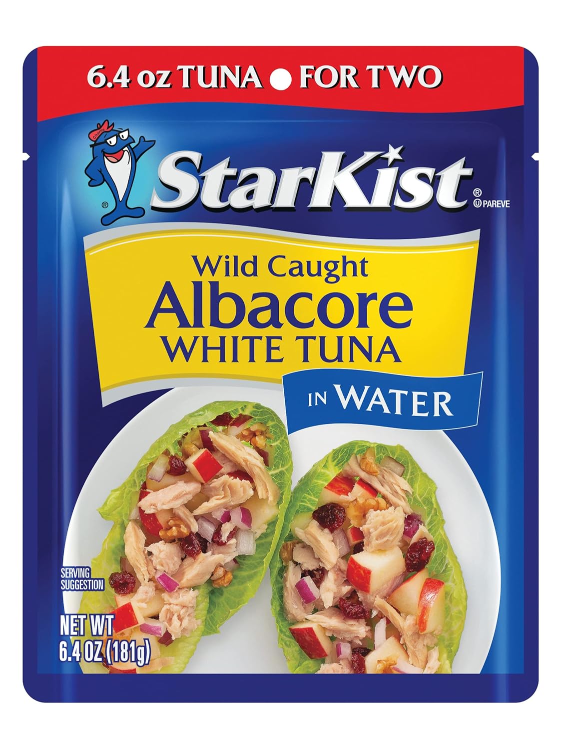 StarKist_Albacore_White_Tuna_in_Water,_6.4_oz_Pouch_(1_Pack)_Ready_to_Eat_Wild_Caught_Tuna,_19g_Protein_Per_Serving,_90_Calories_Per_Serving,_Gluten_Free,_Soy_Free,_Kosher,_Perfect_for_Meals_&_Snacks