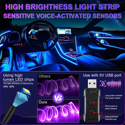 LivTee_Smart_LED_Car_Lights_Interior_with_USB_Port,_LED_Strip_Fiber_Optic_Ambient_Lighting_Car,_Wireless_App_Control,_Sync_to_Music,_Car_Decorations_Interior_Accessories_Gifts_for_Women_Men