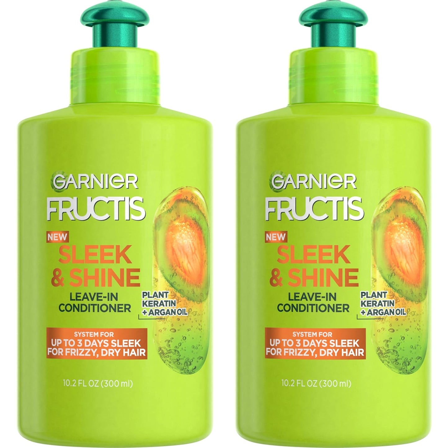 Garnier_Fructis_Sleek_and_Shine_Intense_Smooth_Leave_In_Conditioner,_Conditioning_Hair_Cream_for_Frizzy,_Dry_Hair,_Plant_Keratin_+_Argan_Oil,_10.2_Fl_Oz_(Pack_of_2)