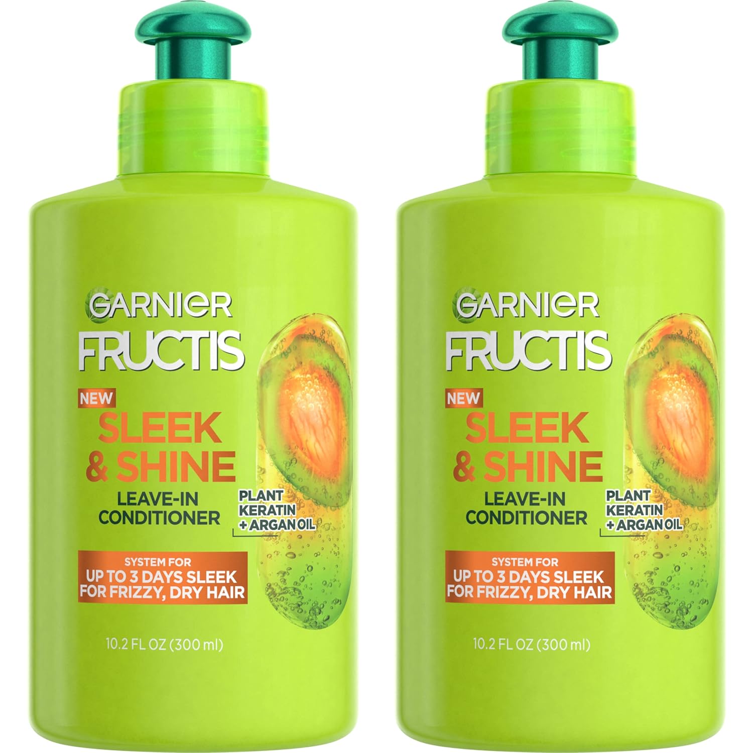 Garnier_Fructis_Sleek_and_Shine_Intense_Smooth_Leave_In_Conditioner,_Conditioning_Hair_Cream_for_Frizzy,_Dry_Hair,_Plant_Keratin_+_Argan_Oil,_10.2_Fl_Oz_(Pack_of_2)