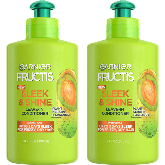 Garnier_Fructis_Sleek_and_Shine_Intense_Smooth_Leave_In_Conditioner,_Conditioning_Hair_Cream_for_Frizzy,_Dry_Hair,_Plant_Keratin_+_Argan_Oil,_10.2_Fl_Oz_(Pack_of_2)