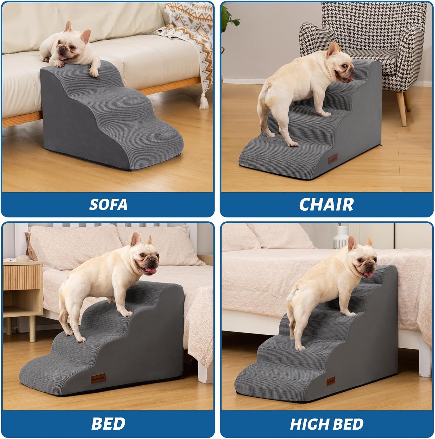 Aodisman_3-Step_Dog_Ramp_and_Stairs_for_Sofa_and_Chair_-_Non-Slip_Sturdy_Pet_Steps_for_Small_Dogs_and_Cats,15.7"_H,Grey