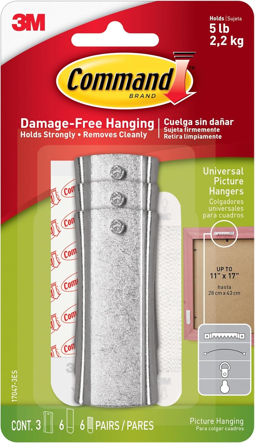Command_5_lb_Universal_Picture_Hanger,_3_Frame_Hangers,_6_Command_Strips_and_6_Frame_Stabilizer_Strips_for_Sawtooth,_D-Ring,_Wire,_Keyhole_and_Other_Frames,_Damage-Free_Christmas_Decorations