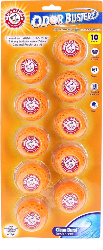Arm_&_Hammer_OdorBusterz®_Odor_Eliminator_Balls,_Clean_Burst,_10_Count_–_Baking_Soda_Odor_Control_for_Closets,_Drawers,_Hampers_&_Small_Spaces