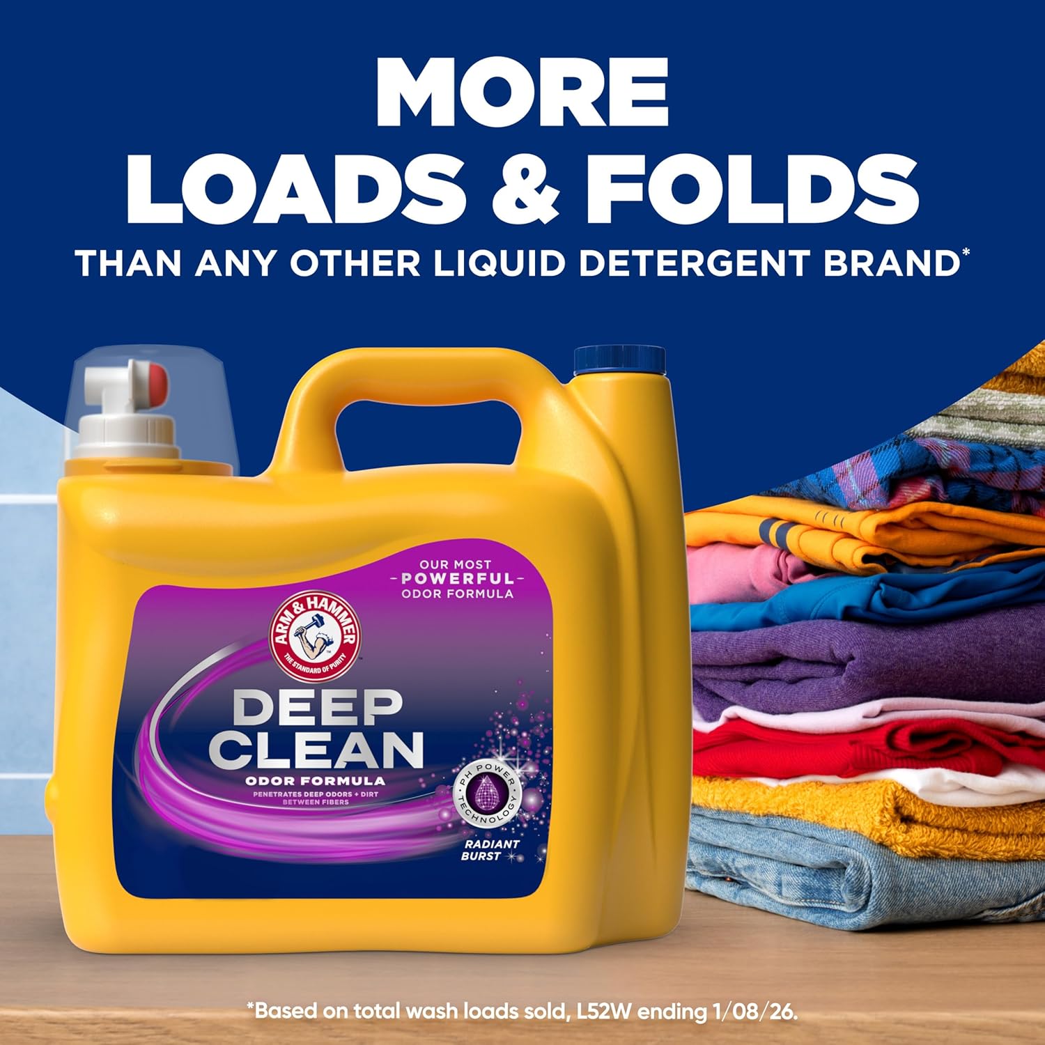 ARM_&_HAMMER_Deep_Clean_Odor_Formula_Liquid_Laundry_Detergent,_Radiant_Burst_Scent,_150_Fl_Oz,_100_Loads