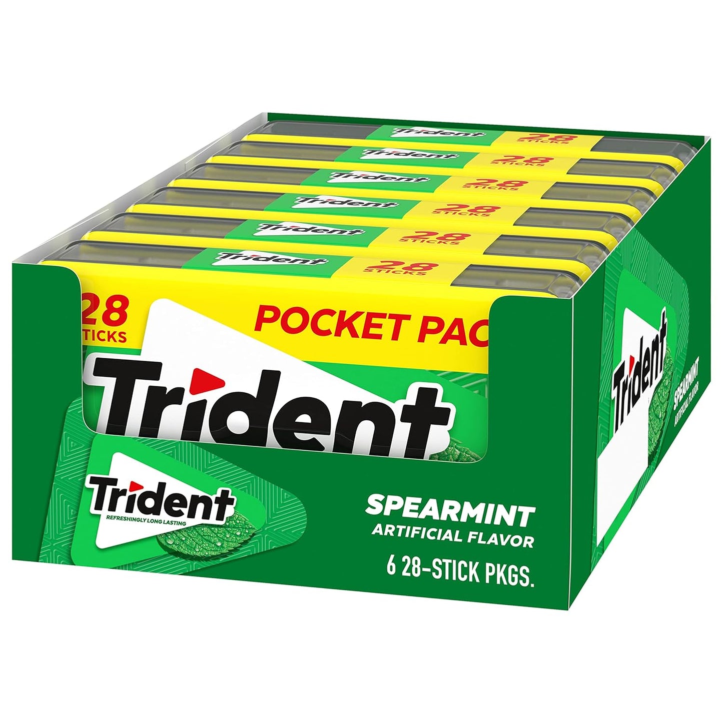 Trident_Spearmint_Sugar-Free_Chewing_Gum,_6_Pocket_Packs_of_28_Pieces_(168_Total_Pieces)