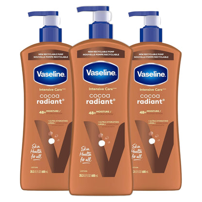 Vaseline_Intensive_Care_Body_Lotion_Cocoa_Radiant_3_count_for_Dry_Skin_Lotion_Made_with_Ultra-Hydrating_Lipids_and_Pure_Cocoa_Butter_for_a_Long-Lasting,_Radiant_Glow_20.3_Oz