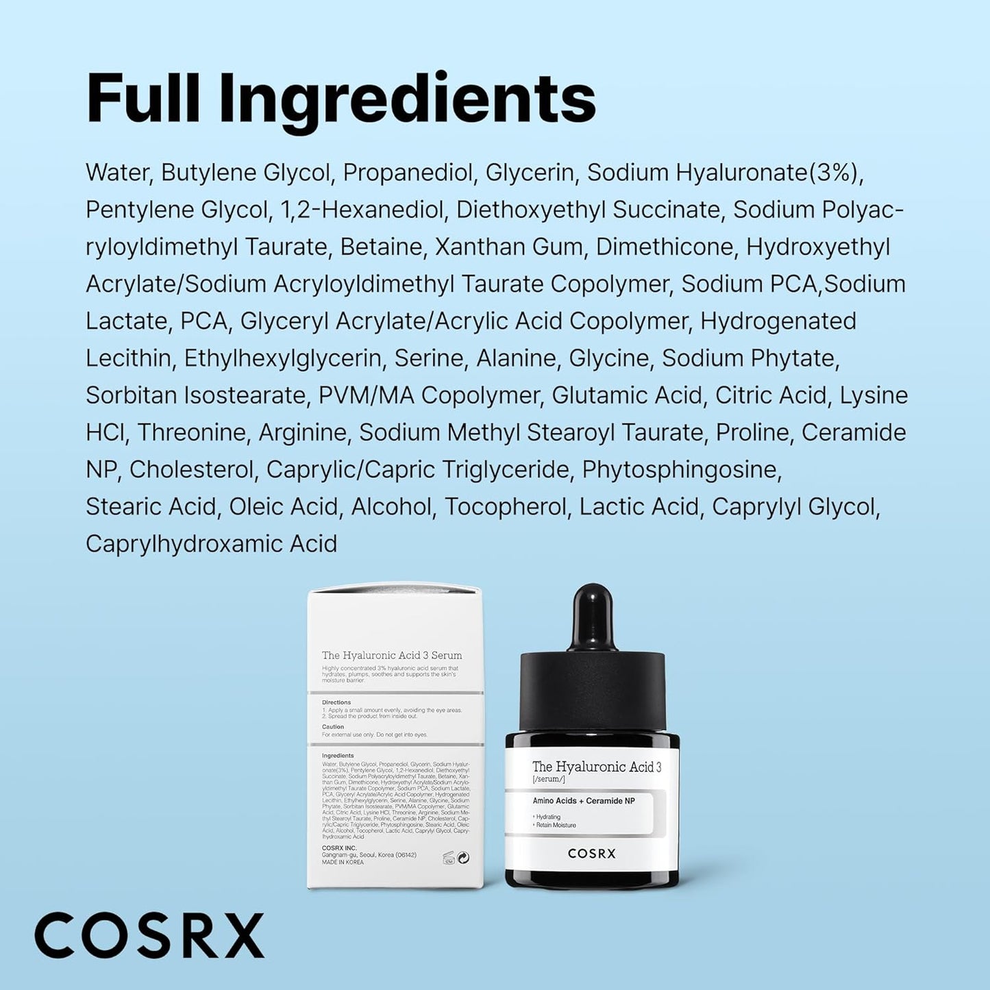 COSRX_Pure_Sodium_Hyaluronic_Acid_3%_Serum,_Hydratying_&_Moisture_Boosting_for_Fine_Lines_&_Wrinkles,_Repair_Dry_Skin,_0.67fl.oz/20ml,_No_Artificial_Fragrance,_Korean_Skin_Care