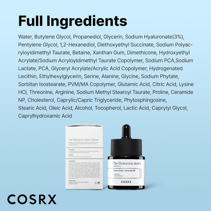COSRX_Pure_Sodium_Hyaluronic_Acid_3%_Serum,_Hydratying_&_Moisture_Boosting_for_Fine_Lines_&_Wrinkles,_Repair_Dry_Skin,_0.67fl.oz/20ml,_No_Artificial_Fragrance,_Korean_Skin_Care