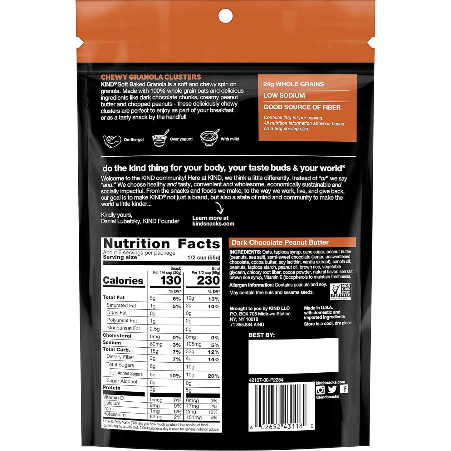 KIND_Soft_Baked_Granola,_Dark_Chocolate_Peanut_Butter,_Healthy_Snacks,_Gluten_Free,_100%_Whole_Grains,_5g_Protein,_11oz,_1_Count