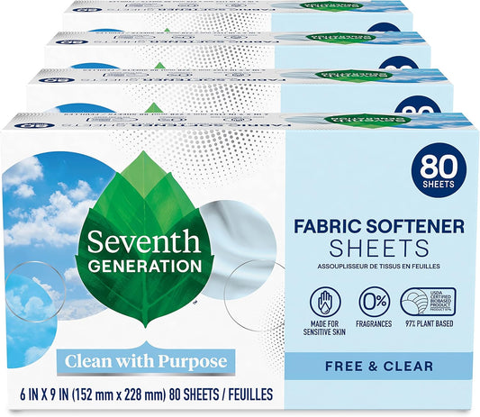 Seventh_Generation_Dryer_Sheets_Fabric_Softener_Free_&_Clear_Fragrance_Free_80_Sheets_(Pack_of_4)