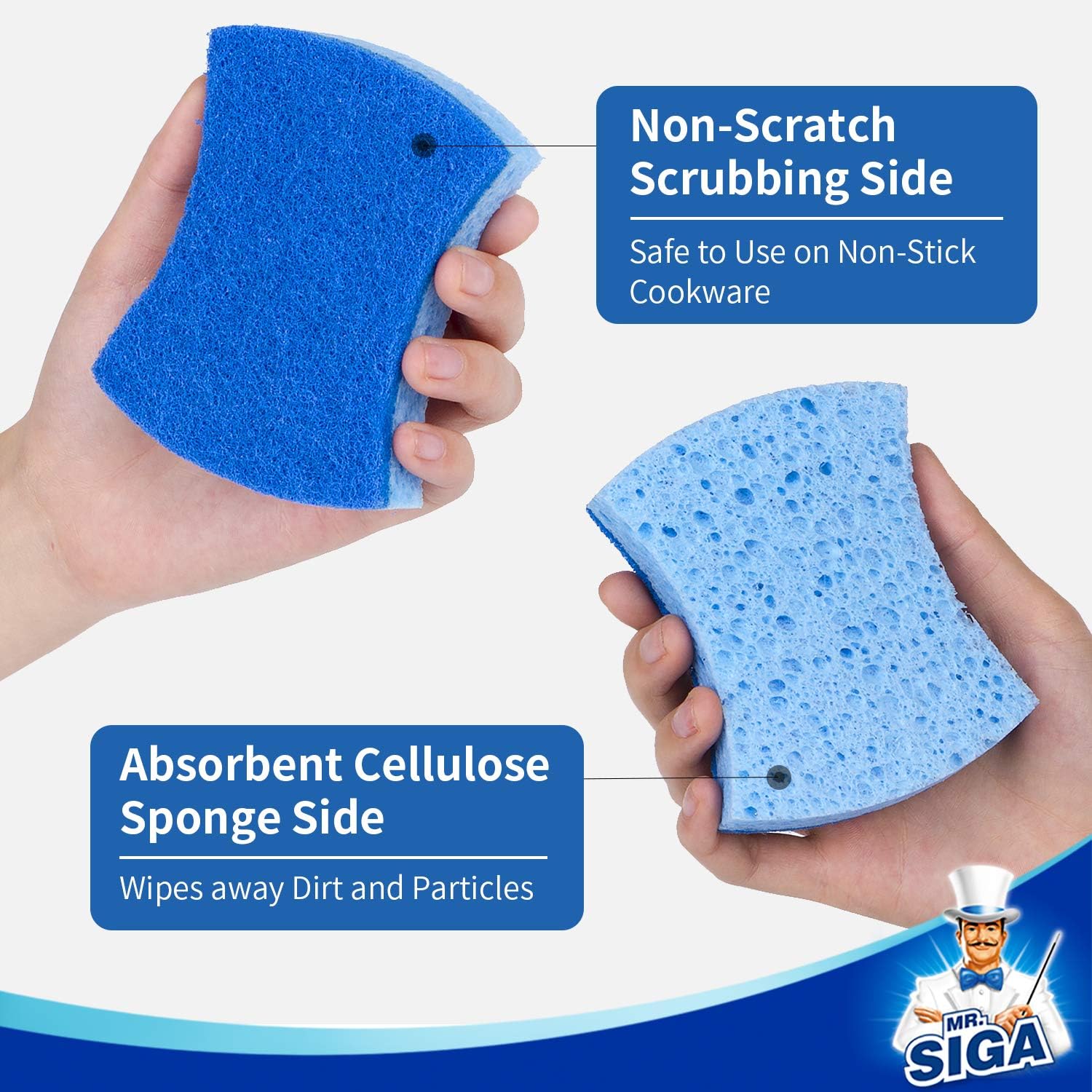 MR.SIGA_Non-Scratch_Cellulose_Scrub_Sponge,_Dual-Sided_Dishwashing_Sponge_for_Kitchen,_12_Pack
