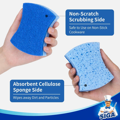 MR.SIGA_Non-Scratch_Cellulose_Scrub_Sponge,_Dual-Sided_Dishwashing_Sponge_for_Kitchen,_12_Pack