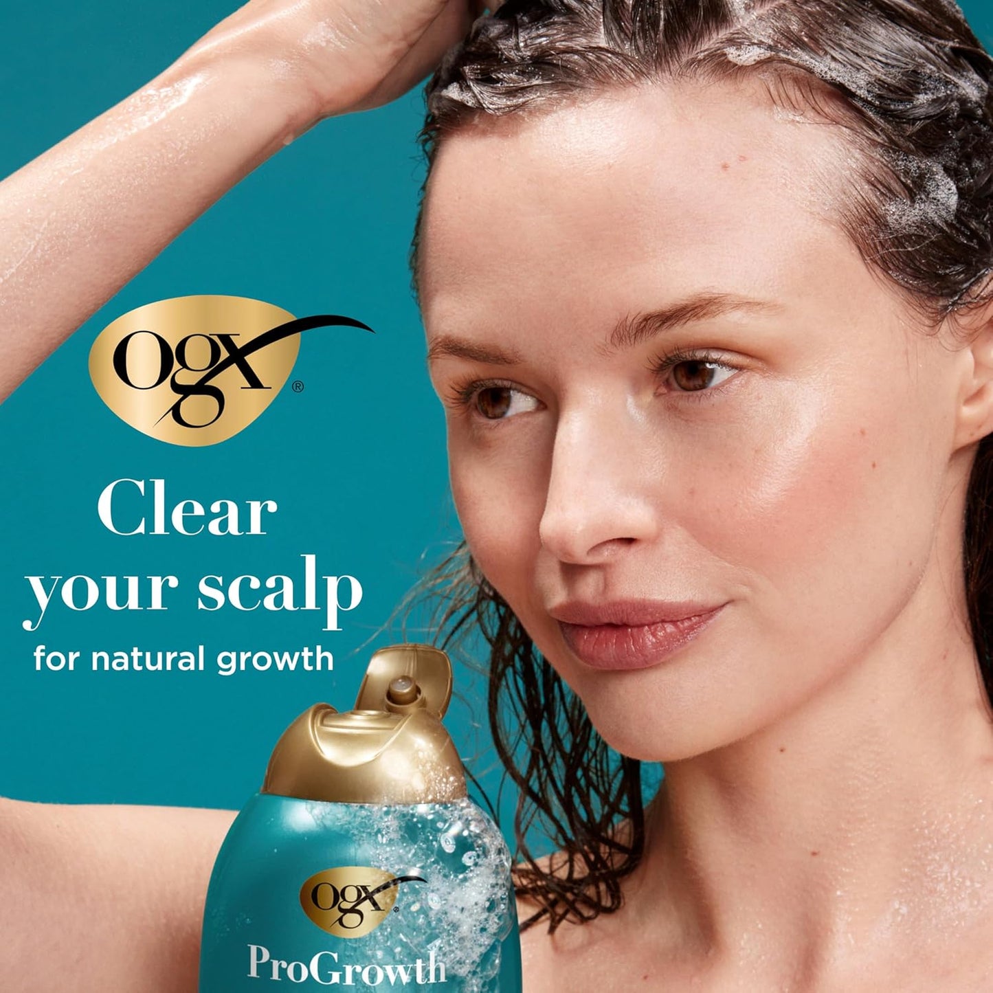 OGX_ProGrowth_+_Peptide_Clarifying_Shampoo,_Gentle_Exfoliating_Scalp_Shampoo_Supports_Natural_Hair_Growth_by_Removing_Scalp_Build-Up,_1.5%_Mandelic_Acid,_13_fl._oz