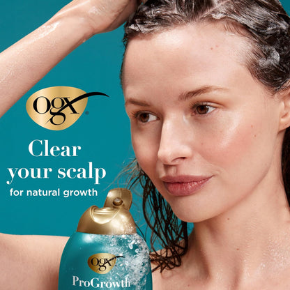 OGX_ProGrowth_+_Peptide_Clarifying_Shampoo,_Gentle_Exfoliating_Scalp_Shampoo_Supports_Natural_Hair_Growth_by_Removing_Scalp_Build-Up,_1.5%_Mandelic_Acid,_13_fl._oz