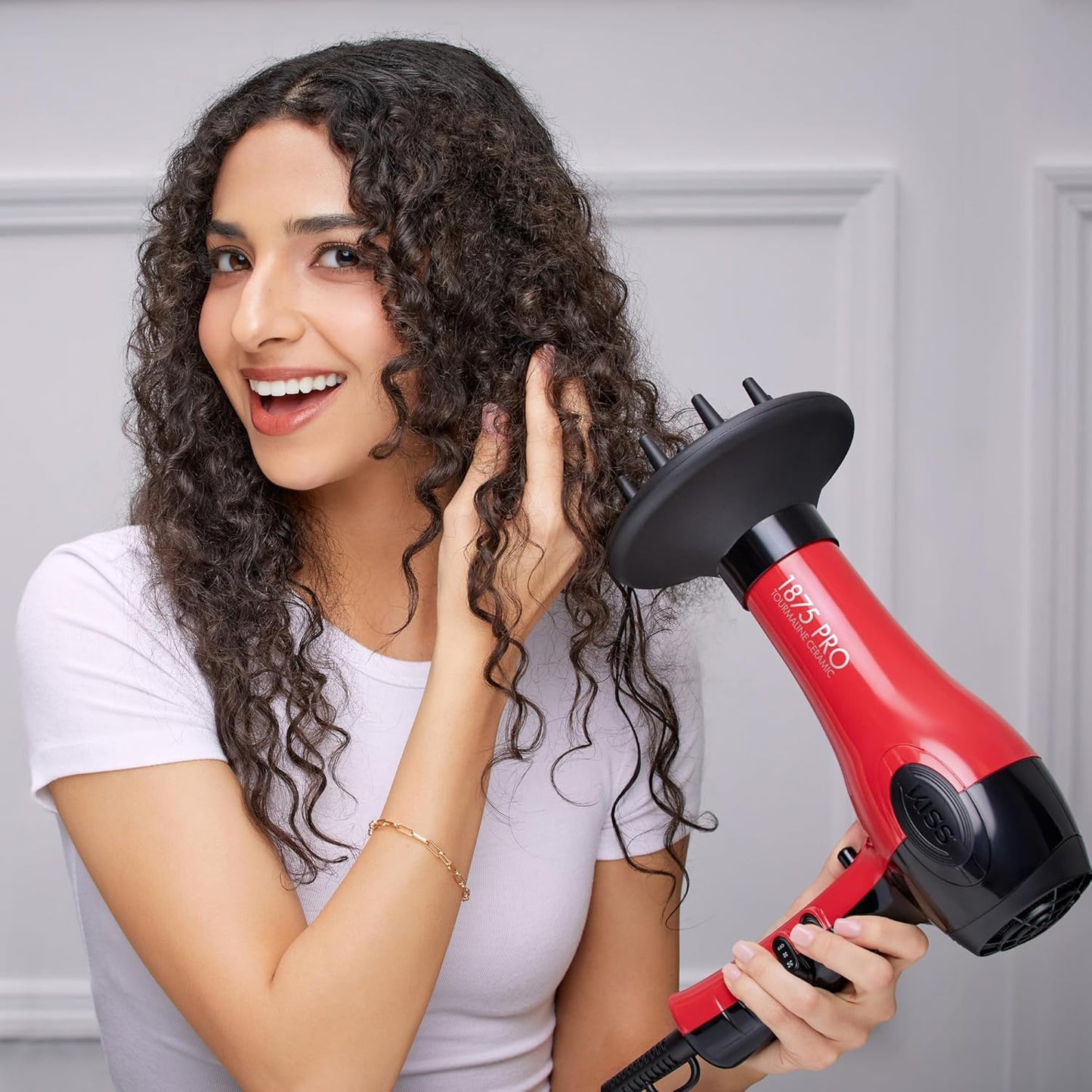 KISS_1875_Watt_Pro_Tourmaline_Ceramic_Hair_Dryer,_Styling_Edition,_3_Heat_Settings,_2_Speed_Settings,_Cool_Shot_Button,_7_Blow_Dryer_Accessories_Included,_2-Year_Warranty_-_Red