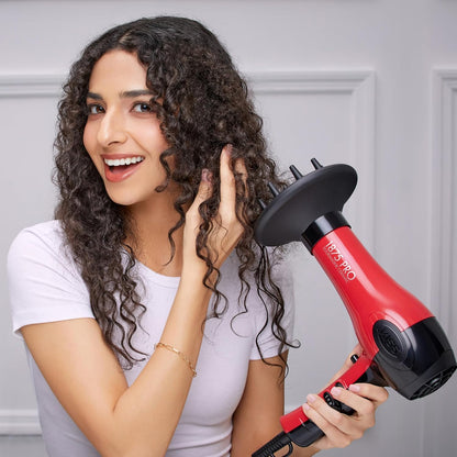 KISS_1875_Watt_Pro_Tourmaline_Ceramic_Hair_Dryer,_Styling_Edition,_3_Heat_Settings,_2_Speed_Settings,_Cool_Shot_Button,_7_Blow_Dryer_Accessories_Included,_2-Year_Warranty_-_Red
