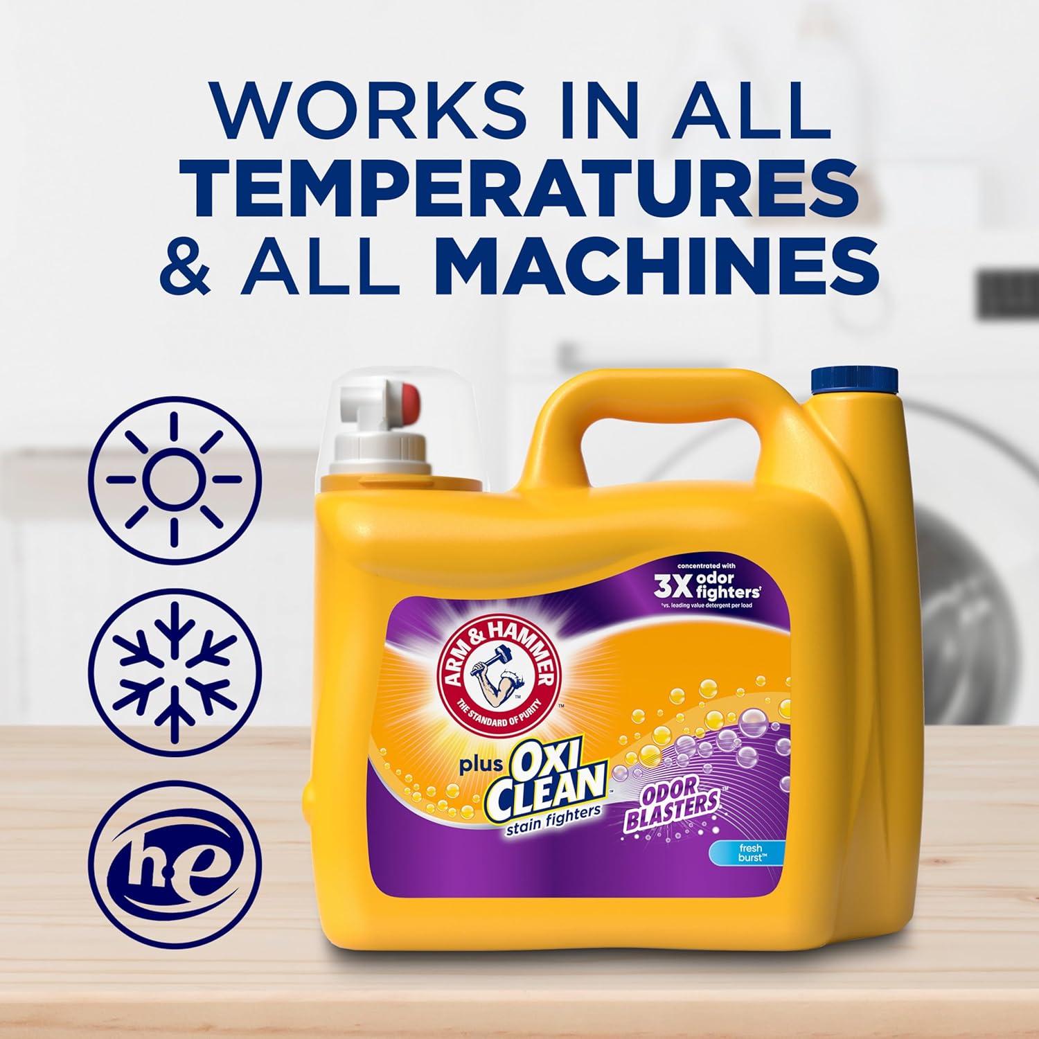 ARM_&_HAMMER_Plus_OxiClean_Odor_Blasters_Fresh_Burst,_128_Loads_Liquid_Laundry_Detergent,_166.5_Fl_oz