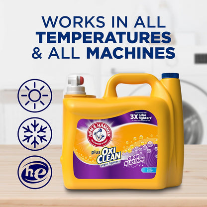 ARM_&_HAMMER_Plus_OxiClean_Odor_Blasters_Fresh_Burst,_128_Loads_Liquid_Laundry_Detergent,_166.5_Fl_oz
